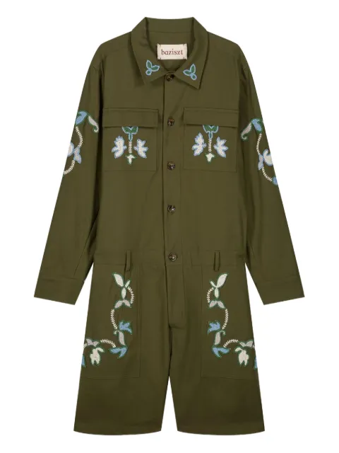Baziszt embroidered romper Green JUMPSUIT
