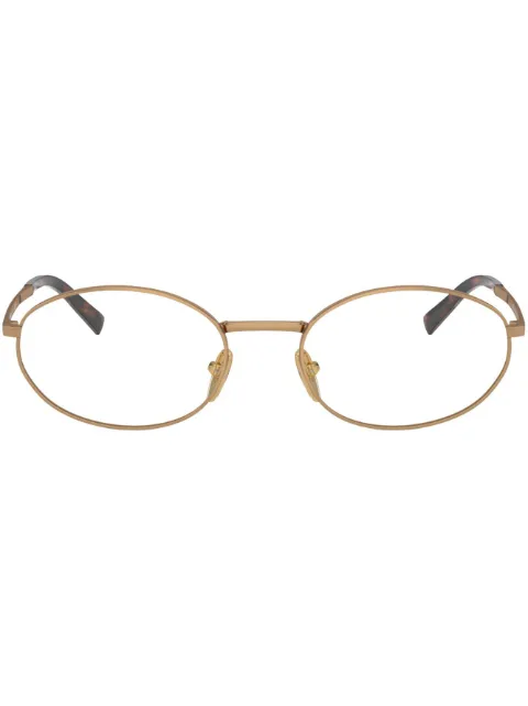 Prada Eyewear metallic oval-frame glasses Gold SPRA57V7OE1O1