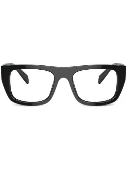Prada Eyewear matte rectangle-frame glasses Black SPRA17V16K1O1