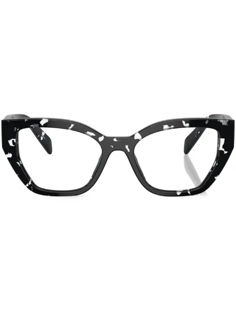 Prada Eyewear tortoiseshell geometric-frame glasses Black SPRA16V15O1O1