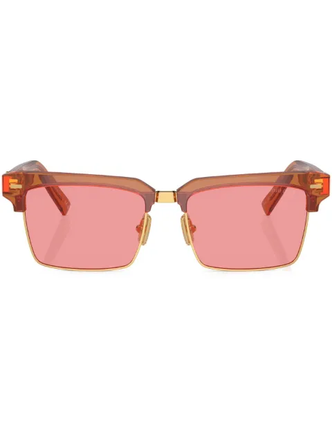 Miu Miu Eyewear logo-lettering square-frame sunglasses Brown SMU10Z15T1D0