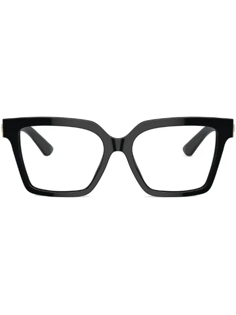 Dolce & Gabbana Eyewear logo-plaque square-frame glasses Black DG3395501