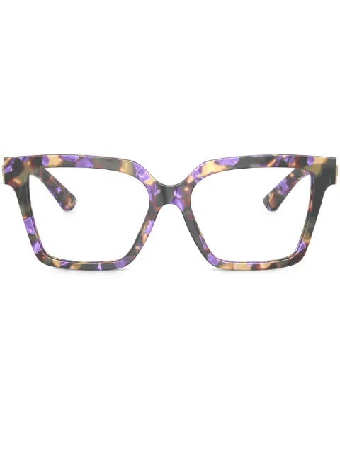 Dolce & Gabbana Eyewear logo-plaque square-frame glasses Blue DG33953439
