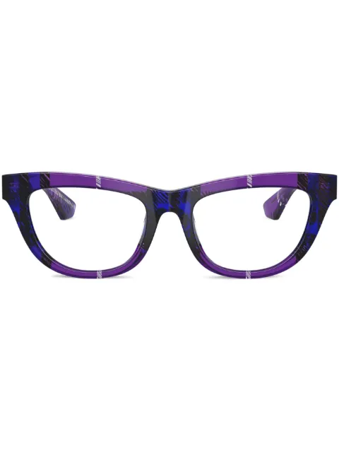 Burberry Eyewear check-pattern cat-eye glasses Purple BE2406U4113