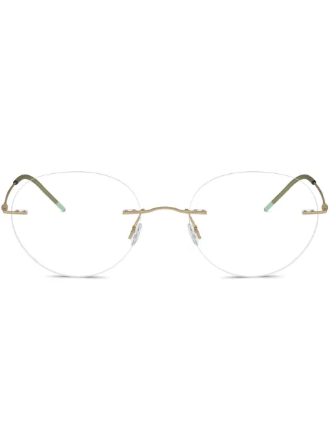 Giorgio Armani rimless round-frame glasses Black AR51473002