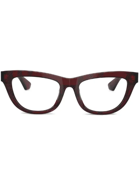 Burberry Eyewear check-pattern cat-eye glasses Red BE2406U4115