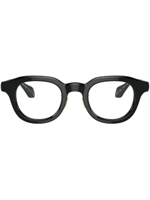 Giorgio Armani logo-print round-frame glasses Black AR72536060