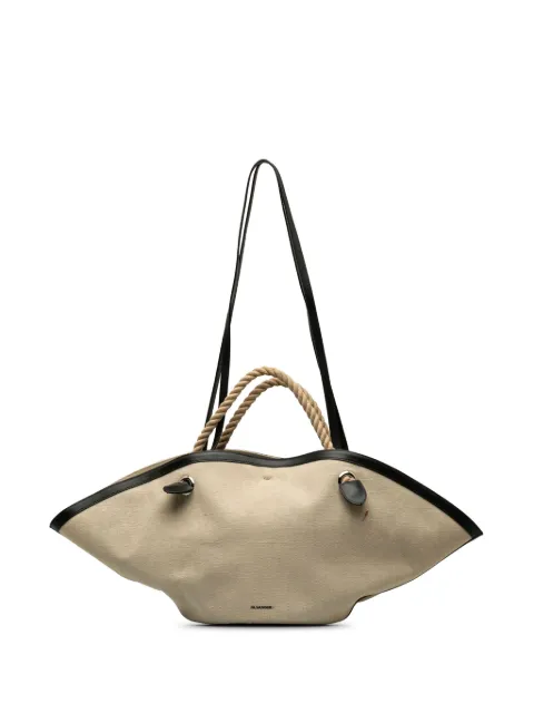 Jil Sander Pre-Owned 2020-2023 Jil Sander Canvas Sombrero Satchel Brown IZKK9KC4X096L9R3