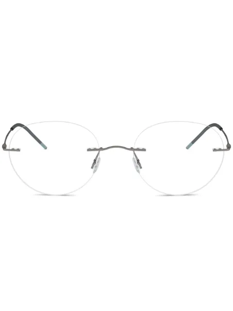 Giorgio Armani rimless round-frame glasses Grey AR51473003