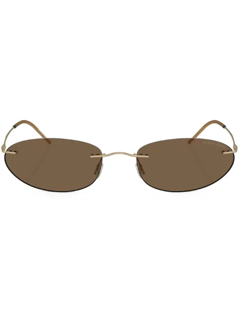 Giorgio Armani rimless oval-frame sunglasses Gold AR1508M