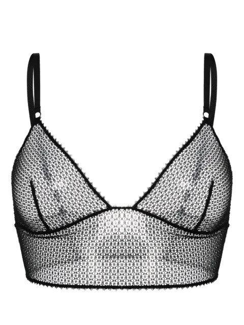 Kiki de Montparnasse triangle-cup crochet bra Black C001BR150