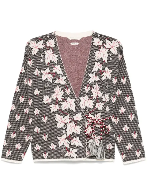 BODE maple-jacquard cardigan Black WRF24KT008
