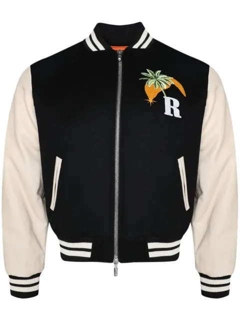 RHUDE logo-embroidered bomber jacket Black RHSS24JA29862273