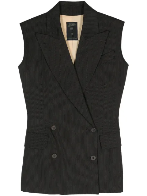 Jean Paul Gaultier Pre-Owned 1980s pinstriped double-breasted waistcoat Brown GAU750MM