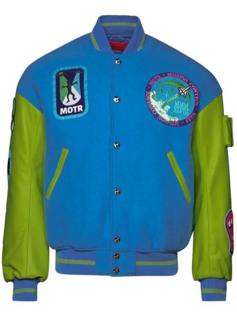 MEMBERS OF THE RAGE Varsity 1 logo-embroidered jacket Blue MTSS24JA11765192