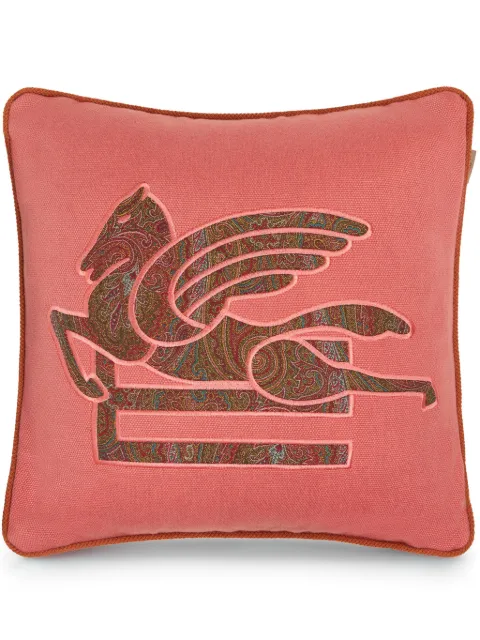 ETRO Pegaso-embroidery cushion (45cm x 45cm) Pink UKAA0001AR236