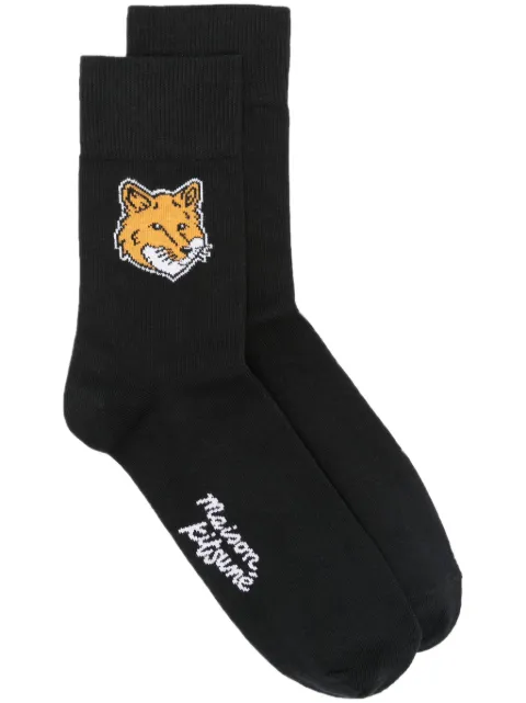 Maison Kitsuné Fox-head socks Black MM06401KT0010