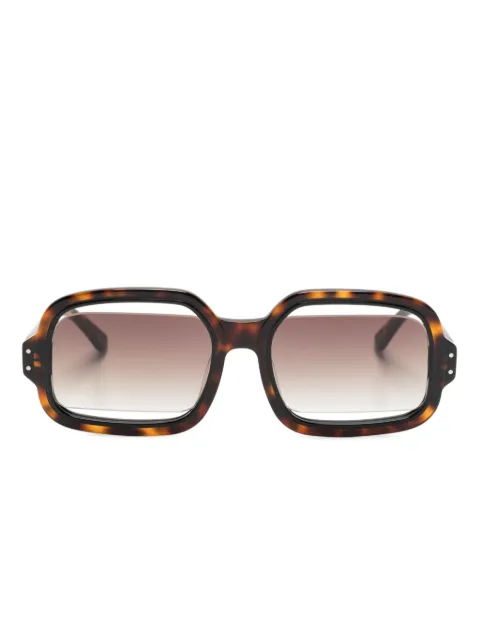 Henrik Vibskov Olga rectangle-frame sunglasses Brown AW24STUDA905