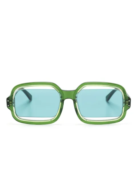 Henrik Vibskov Olga rectangle-frame sunglasses Green AW24STUDA905