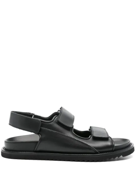 Doucal's double-strap leather sandals Black DD8715CASTUF073NN00
