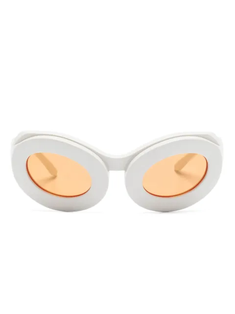 Henrik Vibskov Tyler oval-frame sunglasses White AW24STUDA903