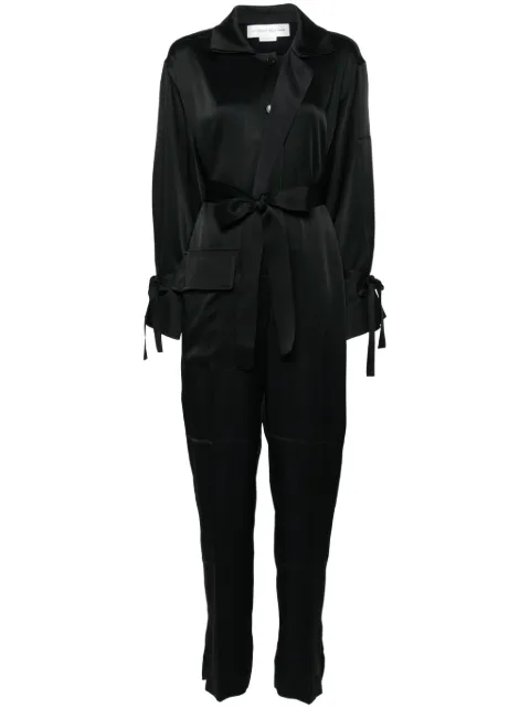 Victoria Beckham spread-collar crepe jumpsuit Black 1224WJS005424A