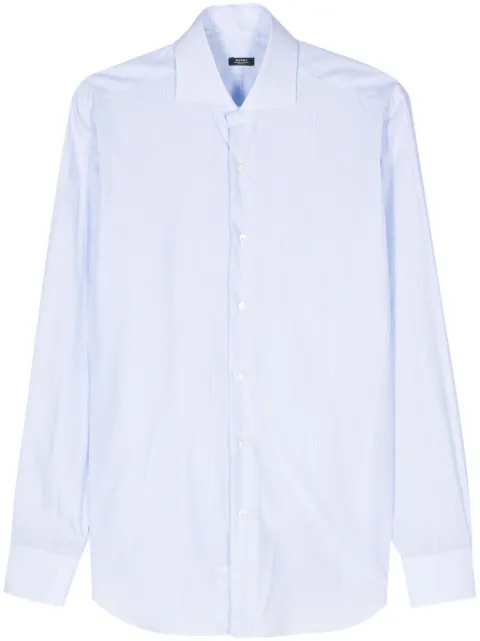 Barba check-pattern poplin shirt Blue I1U13P0140103Q