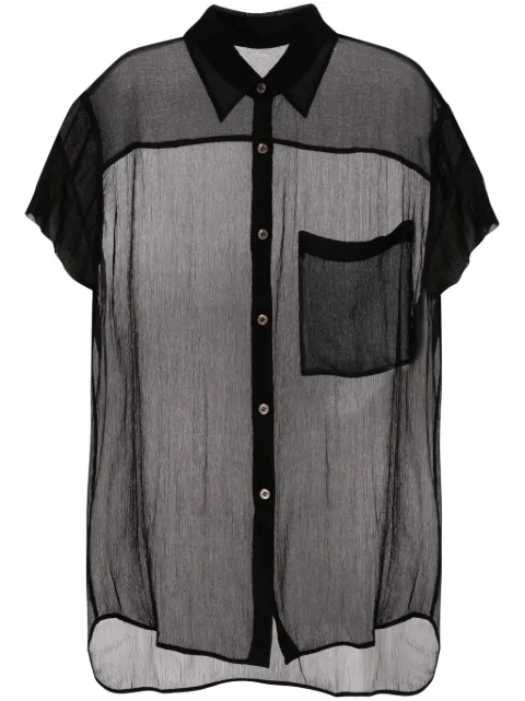 JNBY semi-sheer silk blouse Black 5O5214160