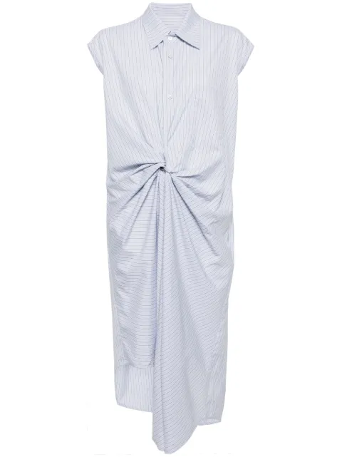 JNBY draped-design cotton dress Blue 5O5G14330