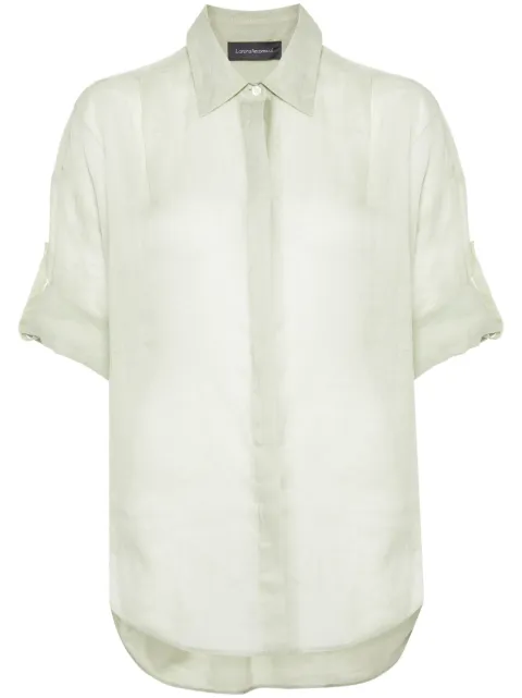 Lorena Antoniazzi adjustable-sleeves ramie shirt Green E2447CA58A4248