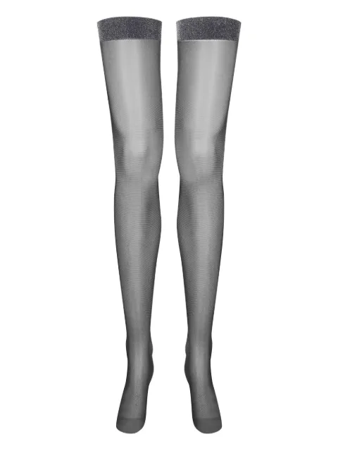 Maison Close lurex-detail semi-sheer stockings Black 562368