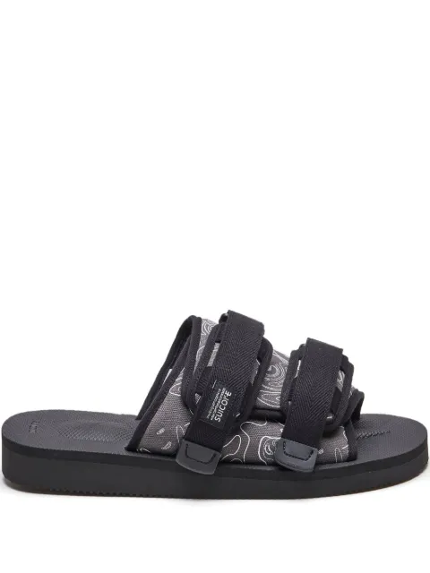 Suicoke triple-strap patterned sandals Black OG056CABPT