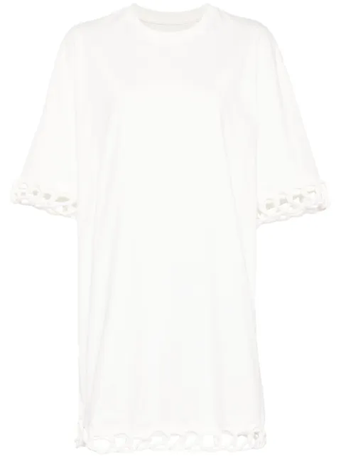 JNBY perforated-detailing cotton dress White 5O4G12520
