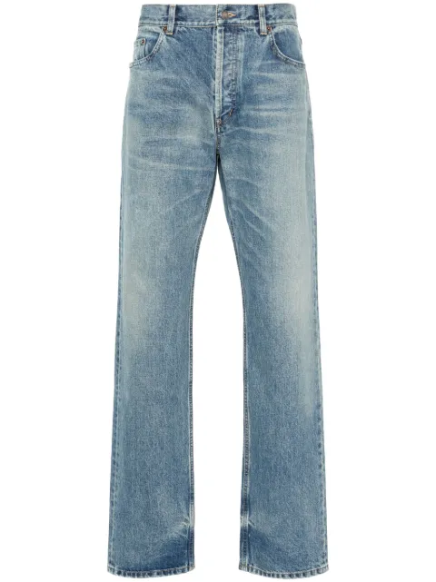 Saint Laurent stonewashed distressed straight jeans Blue 752318Y13KB