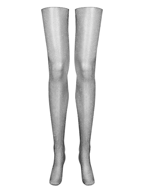 Maison Close lurex-detail mesh stockings Black 562377