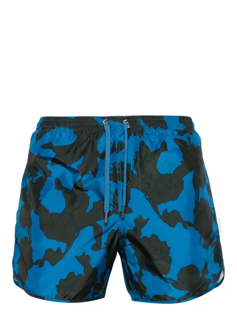 Neil Barrett floral-print drawstring swim shorts Blue MY58037AY062