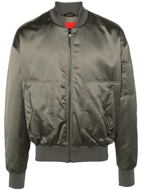 Ferrari tape-detail zip-up bomber jacket Grey 20531