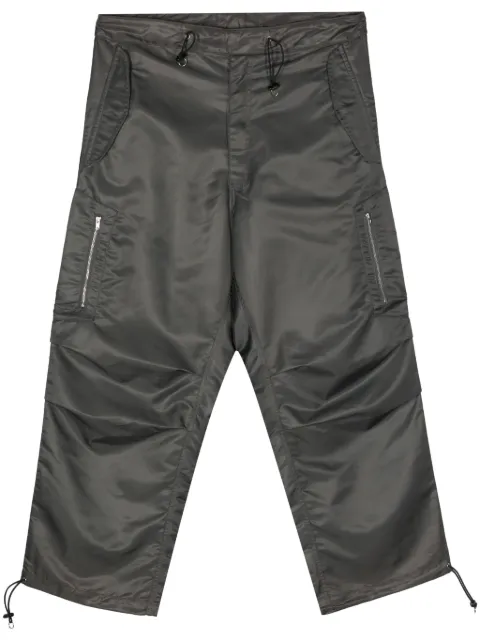 Random Identities gathered-detail drawstring trousers Grey RAN03P101