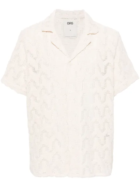 OAS Company Atlas Cuba crochet shirt Neutrals 701301