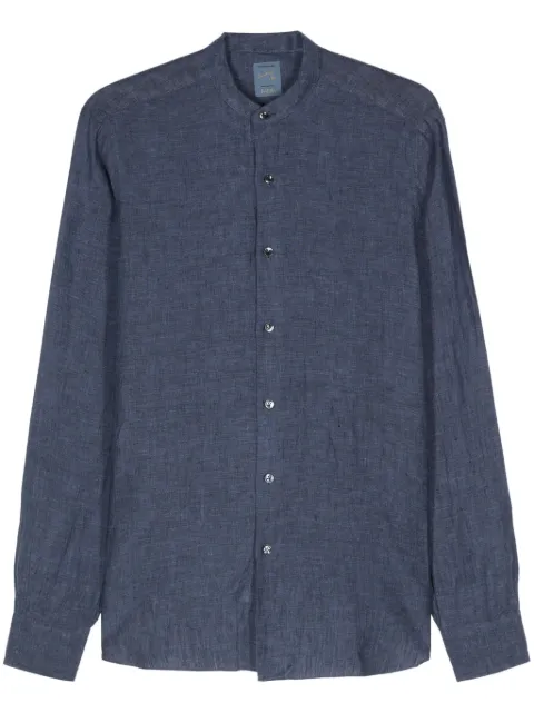 Barba long-sleeve linen shirt Blue LIU83P0140146U