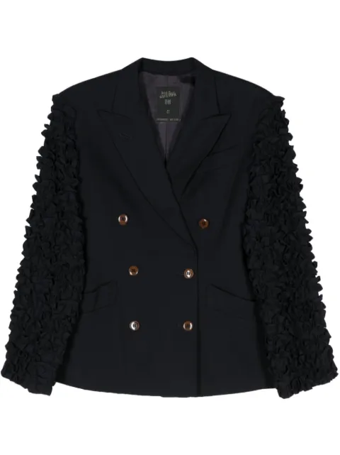Jean Paul Gaultier Pre-Owned 1990s ruffled-detail blazer Blue GAU1200MF