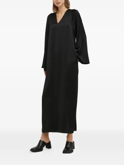 By Malene Birger V-neck long-sleeve maxi dress Black Q70365012