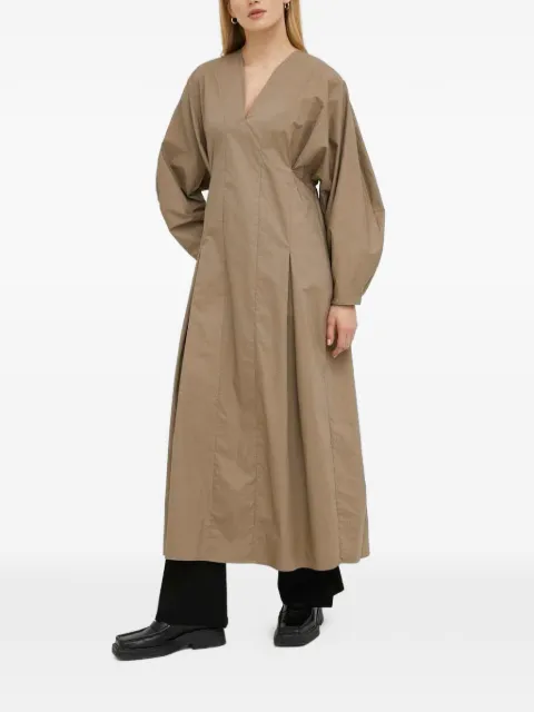 By Malene Birger V-neck balloon-sleeve midi dress Neutrals Q70321060