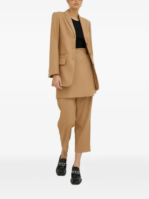 By Malene Birger button-detail frayed skirt Brown Q71447005