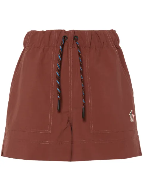 Moncler Grenoble logo-patch froissé shorts Brown J10982B00001595M6