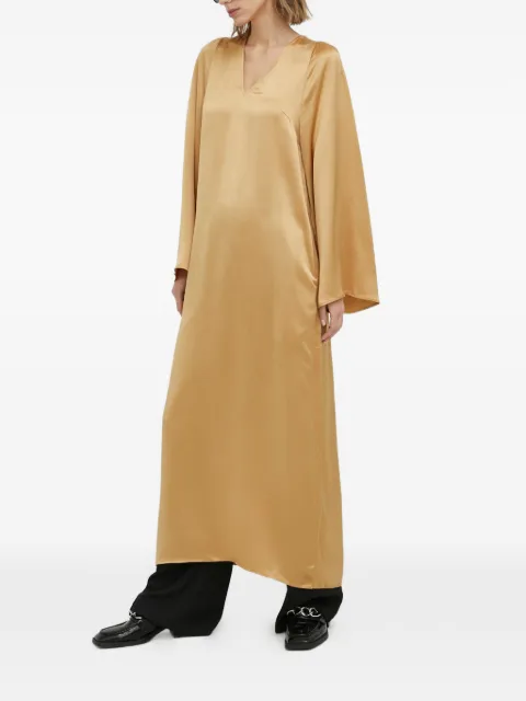 By Malene Birger V-neck long-sleeve maxi dress Yellow Q70365012