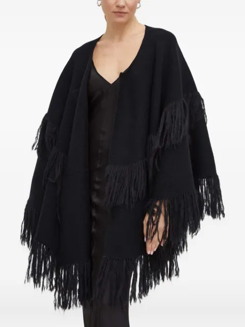 By Malene Birger fringed cape Black Q72091002
