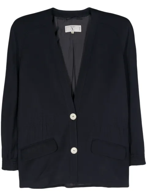Valentino Garavani Pre-Owned 1980s single-breasted wool jacket Blue VAL450MB