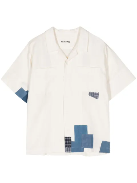 STORY mfg. PA appliqué-detail shirt Neutrals SSS24SHPASCOLCECR