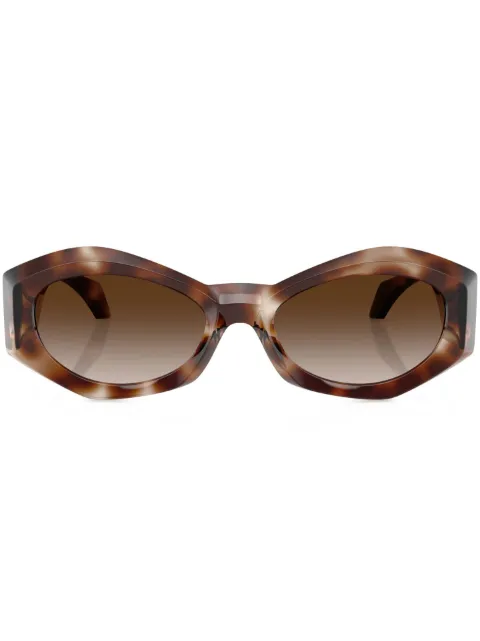Versace Eyewear Medusa-plaque oval-frame sunglasses Brown VE4466U54613B